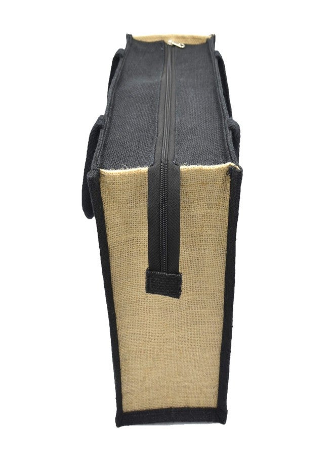 JUTEKA Multicolor spacious Jute Bag with Zipper Closure, Full Size Front Pocket and Large Handles… - Image 3